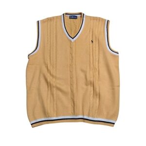Vintage 70s USA Polo Ralph Lauren 100% Cotton Knitted Vest - Grail - Rare